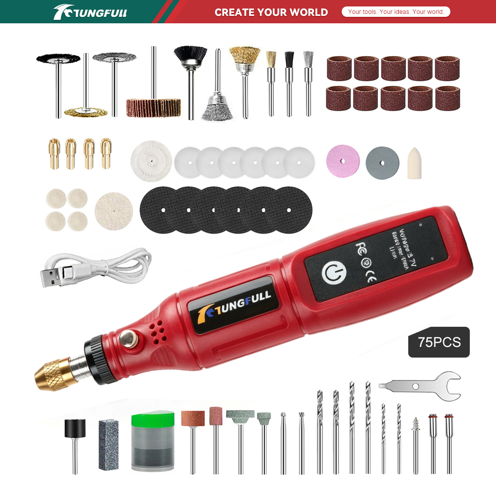 Power Tools Brand - TUNGFULL 3.7V Cordless Rotary Tool USB